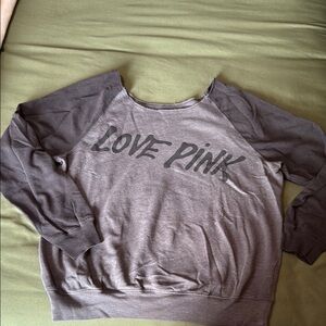 Gray and Black Love Pink Sweatshirt